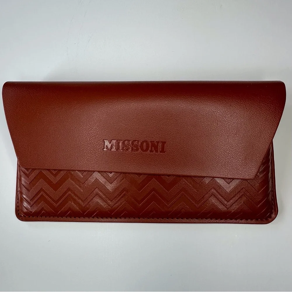 Missoni teal women’s‎ eyeglasses w/ magnetic closure brown case & cleaning cloth